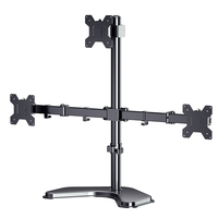 Soporte Independiente para 3 Monitores de 13 a 32 Pulgadas, Portátil, Sin Perforación, Base con Peso, Soporte Triple para Monitor, VESA 75x100mm