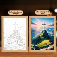 Lampe de nuit LED 3D personnalisée avec portrait de Jésus chrétien, best-seller 2026, en bois, pour chambre à coucher, cadeau religieux pour la famille, festival