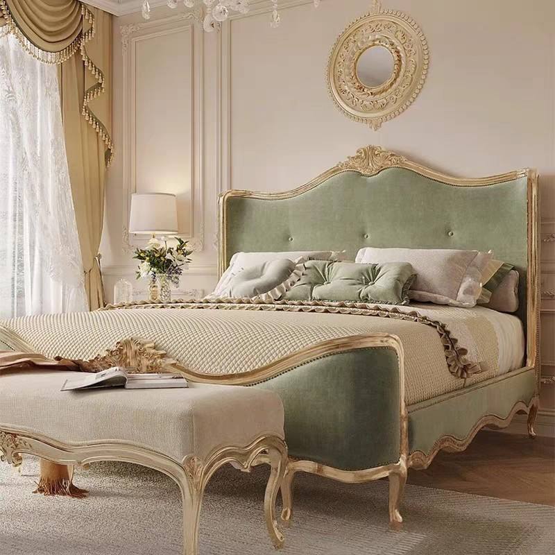French Solid Wood Double Bed American Light Luxury High-End Bedroom ...