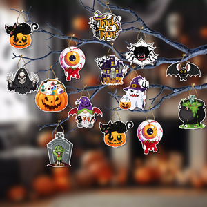 Décoration suspendue personnalisable en acrylique imprimé UV pour fête d'Halloween, festival des fantômes, thème terreur, vente en gros - Product Image 1