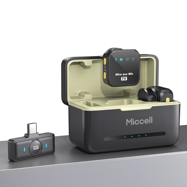 MICCELL Compact Wireless Microphone with ENC Noise Reduction and Long Battery Life for Vloggers, Streamers, and Content Creators