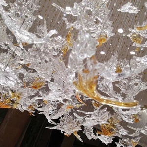 Lustre de plafond en <span class=keywords><strong>verre</strong></span> blanc transparent moderne et élégant, style <span class=keywords><strong>Art</strong></span> <span class=keywords><strong>déco</strong></span>, pour hôtel, salle de banquet, décoration de mariage - Product Image 5