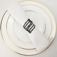 Anneaux de serviette modernes en alliage de zinc plaqué or en spirale, écologiques et en stock, pour mariage et fête