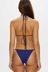 Ensemble <span class=keywords><strong>de</strong></span> bikini bleu plissé personnalisé <span class=keywords><strong>en</strong></span> gros avec haut à col <span class=keywords><strong>en</strong></span> <span class=keywords><strong>V</strong></span> et <span class=keywords><strong>bas</strong></span> string, <span class=keywords><strong>maillot</strong></span> <span class=keywords><strong>de</strong></span> bain <span class=keywords><strong>de</strong></span> luxe deux pièces pour femme - Product Image 4