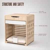Cage à chien en bois et table d'appoint |   Maison pour animaux de compagnie avec porte rabattable |   Meubles pour animaux de compagnie en bois personnalisés OEM ODM