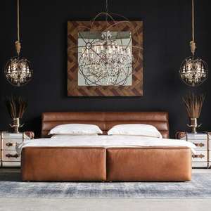 עיצוב nordic מודרני עיצוב חדר שינה שינה יוקרתי מיטה זוגית מיטה זוגית - Product Image 1