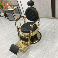 Fauteuil de barbier professionnel moderne, antique, classique, vintage, noir, hydraulique, inclinable, robuste pour hommes