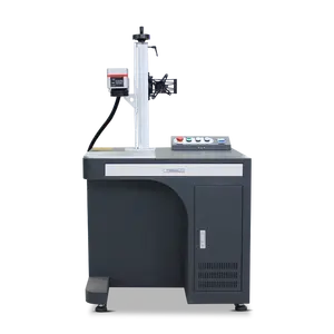 30W 50W 60W MOPA 3Denclosed fiber laser marking and engrave machine with auto focus and cyclops camera position system