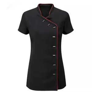 服装酒吧厨房女厨师制服夹克厨师制服餐厅制服设计