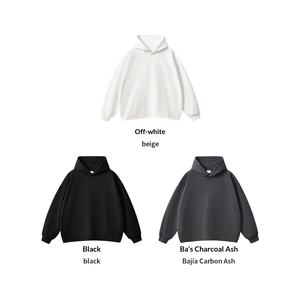 <span class=keywords><strong>Felpa</strong></span> con Cappuccio Oversize da Uomo, Stile Americano 2025, Peso 420g, Lavaggio Batik Blu con Motivo Invecchiato - Product Image 5