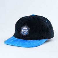 Topi Snapback 5 Panel Korduroi Custom, Tanpa Struktur, Sporty, Bordir Bisnis, Logo Patch Tenun