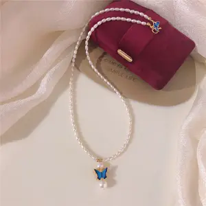 2020 Nieuwe Aankomst Ketting Chinese Stijl Cloisonne Vlinder Pearly Ketting