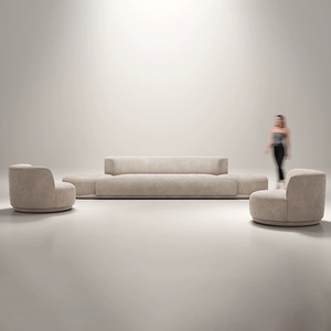 Canapé italien minimaliste Meubles de salon Canapé quatre places moderne et créatif Canapé pivotant à deux côtés en tissu - Product Image 5