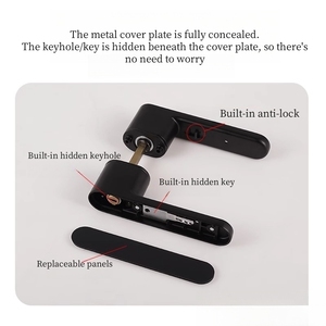 इतालवी शैली न्यूनतम चुंबकीय मूक बेडरूम दरवाजा लॉक सेट होटल के उपयोग के लिए पारिस्थितिक इनडोर लकड़ी हार्डवेयर - Product Image 2