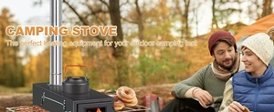 <span class=keywords><strong>Estufa</strong></span> Portátil para Tienda de Campaña para Acampar en Invierno - Calentador de Leña Compacto de Acero Inoxidable con Tubo de Chimenea - Product Image 2