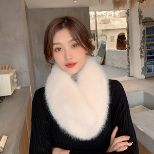 Winter Artificial <strong>Faux</strong> Fox <strong>Fur</strong> Neck Warmer Collar Scarf Shawl <strong>Shrug</strong> With Clip Synthetic Fluffy <strong>Fur</strong> - Product Image 4
