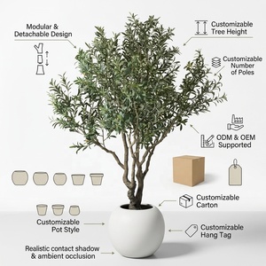 OH ARTS <strong>Artificial</strong> Olive Tree Fire Retardant &amp; UV Resistant Large Faux Potted <strong>Plant</strong> for Commercial Outdoor Decor Custom Size - Product Image 2