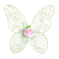 Costume de scène de princesse féerique pour filles, robe de performance, 100% polyester, corsage à paillettes, jupe en tulle superposée, ailes de papillon, déguisement