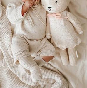ชุดรอมเปอร์เด็กทารกแบบใหม่ ปรับแต่งได้ เสื้อถักนิตติ้งสำหรับเด็กแรกเกิด 0-3 เดือน ชุดจั๊มสูทเด็กอ่อนผ้าฝ้ายลายจุดสำหรับฤดูหนาว - Product Image 1