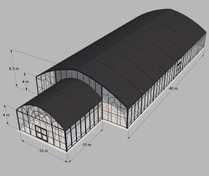 เต็นท์งานเลี้ยงกลางแจ้งทรงโค้งขนาด 20x40 ฟุต แบบ Heavy Duty พร้อมหลังคา PVC กันน้ำ - Product Image 3