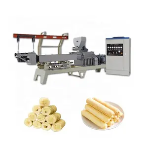 Corn Puffed Snack Food Making Maschinen Schokoladen gefüllte Puff Snack Making Plant Doppels ch necken extruder für Corn Snack Food