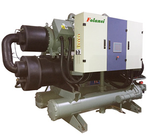 Refroidisseur à vis refroidi par eau de 280 kW, pompe à chaleur géothermique, pompe à chaleur eau-eau, chauffe-eau à eau salée - Product Image 4