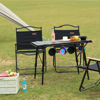 YOUQI Table d'extérieur réglable en aluminium Table portable de camping rouleau d'oeufs pique-nique Barbecue Cuisine IGT Table de cuisine pliable mobile