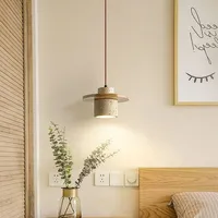 Wabi Sabi lampu gantung kuning ruang makan lampu gantung batu silinder untuk Hotel rumah dekorasi M2 lampu gantung E27 lampu gantung