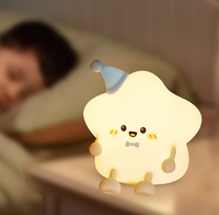 Veilleuse LED en silicone en forme d'étoile à cinq branches, lumineuse et décompression, cadeau de Noël pour enfants, décoration d'intérieur éclatante