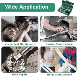 Jeu de clés à cliquet en acier inoxydable 46 pièces, kit d'outils de réparation automobile multifonctionnel, outil combiné personnalisable OEM - Product Image 6