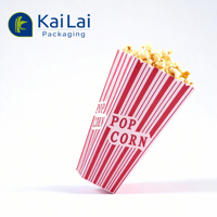 Boîtes à Popcorn Pliables Automatiquement, Écologiques, Réutilisables, Recyclables, Portables, Rayées Rouge et Blanc pour Cinéma, Carnaval, Fête