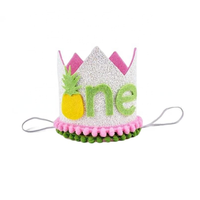 Chapeau d'anniversaire mignon sur le thème de l'ananas pour enfant d'un an, couronne de déguisement pour la 1ère fête d'anniversaire, fournitures de décoration de fête de Noël