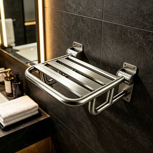 Tabouret de douche pliable Ye Zhiting, siège de bain antidérapant mural en acier inoxydable 304 pour personnes âgées et handicapées - Product Image 2