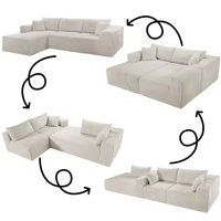 Chinesisches Maßgefertigtes Holzrahmen-Möbelset für Wohnzimmer, Modernes Memory-Schaum-Sofa ohne Knochenkonstruktion für 6 Personen, Bequemes Sofa-Set