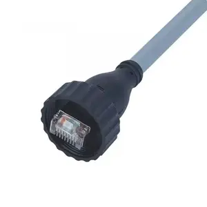 עמיד למים פנל הר RJ45 מחבר עם כבל Ethernet