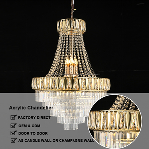 Candelabro de boda de gran venta suave, candelabro de oro acrílico, iluminación cálida para decoración de escenario - Product Image 5