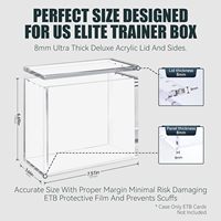 Boîtier en acrylique ETB Plus pour boîtes d'entraînement Elite, épaisseur 8 mm, couvercle magnétique, protection UV, anti-poussière, chargement facile par le haut, pour table