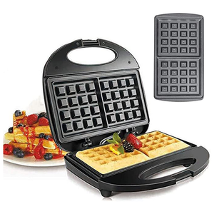 Máquina para Hacer Sándwiches y Waffles Multifuncional, 2 Rebanadas, Eléctrica, Fácil de Limpiar, Superficie Antiadherente, Tostadora para el Desayuno - Product Image 3