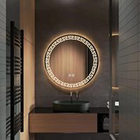 Décor à la maison miroir dentelle ronde led miroir lampes murales miroir intelligent salle de bain