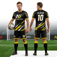 Ensemble de maillots de football unisexes personnalisés à impression numérique, grande taille, manches courtes, légers, anti-UV, séchage rapide, respirants, extensibles dans quatre directions, pour adultes