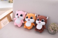 Peluche personnalisée en forme d'écureuil, mascotte en peluche avec visage brodé, écureuils en peluche marron et rose