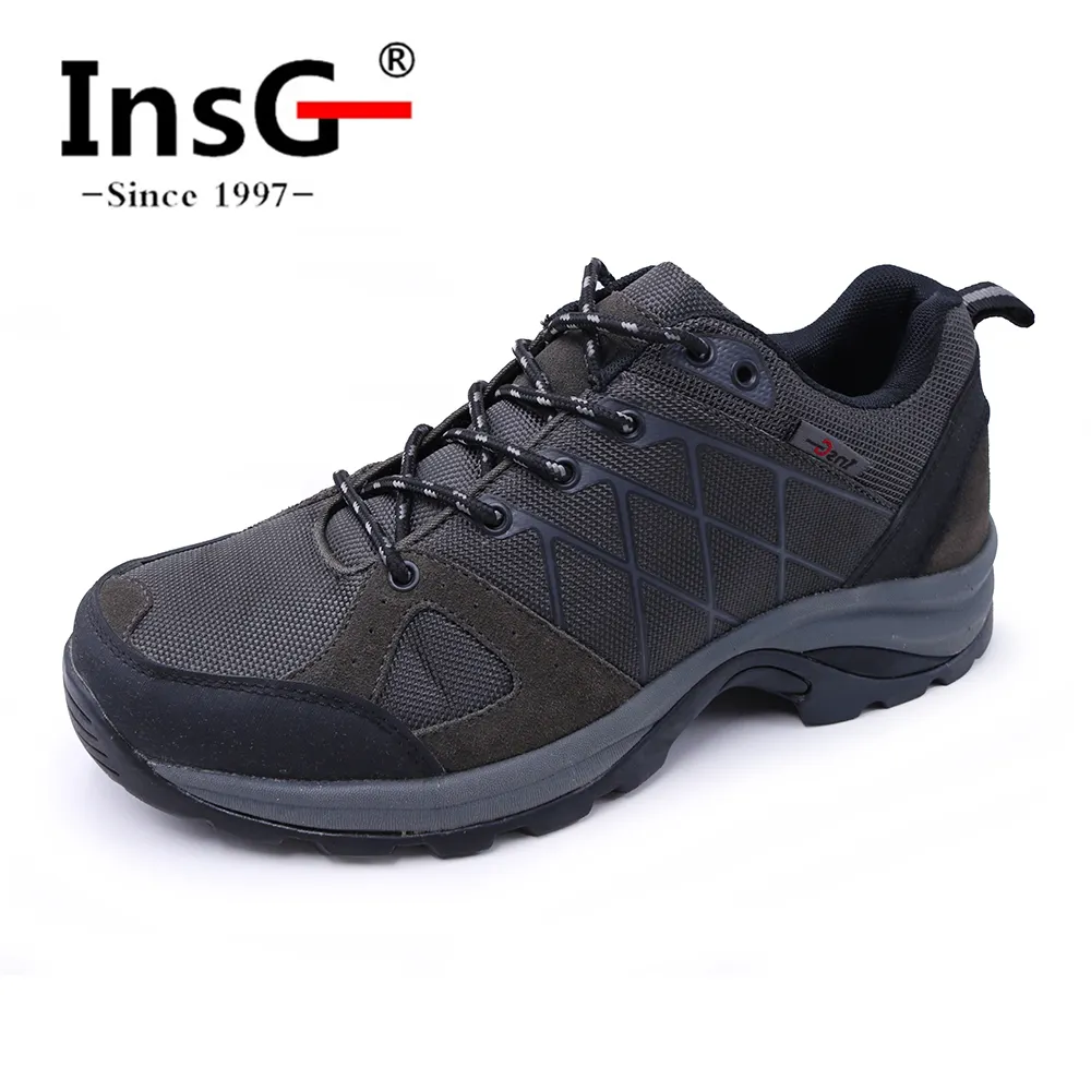 INSG Waterproof Leather Lightweight Vent Breathable Mens Walking Hiking Trekking Shoes 8C06