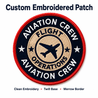 Écusson brodé personnalisé pour avion, haute densité, avec base en tissu sergé pour vestes, sacs et vêtements