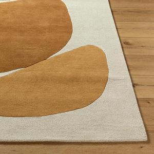 Tapis moderne abstrait aux formes organiques aux tons terreux, en laine de Nouvelle-Zélande tuftée à la main, pour intérieurs de luxe, vente en gros - Product Image 4