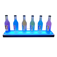 Étagères d'affichage de bouteille d'alcool de 24 pouces LED profondeur 12cm/4.75 "| Étagère d'affichage de boisson alcoolisée éclairée de couleurs RVB de mur flottant LED