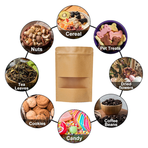 Sacchetto Stand-Up 14*20+4cm all'Ingrosso di Alta Qualità in Carta Kraft con Finestra Satinata e Chiusura a Zip <span class=keywords><strong>per</strong></span> Frutta Secca e Legumi - Product Image 4