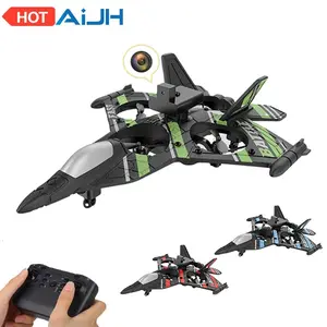 AiJH Avião RC com câmera EPP Kit de avião de combate RC planador de 4 eixos Ucak Jet voador de controle remoto brinquedo