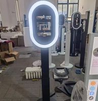 Photomaton en métal pour iPad à hauteur réglable, livré avec un support d'imprimante du même style et de la même couleur, vente directe d'usine