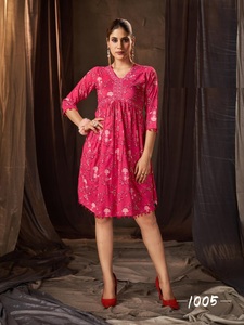 เสื้อสั้นตัดเย็บลายผ้าเรยอนจากนักออกแบบที่สง่างามสำหรับชุดทำงานทั่วไปและจากผู้ผลิตอินเดีย - Product Image 4