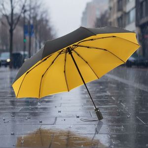 Trending Style Business Upside Down 8 Color Selections Classic Girl 3-folding <b>Umbrella</b> for Women - Product Image 1